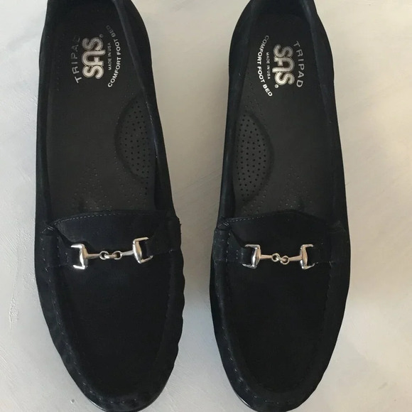 SAS Metro Black Suede Loafers  Women’s Slip-on Shoes with Silver Bit Size 8 N - Picture 10 of 10